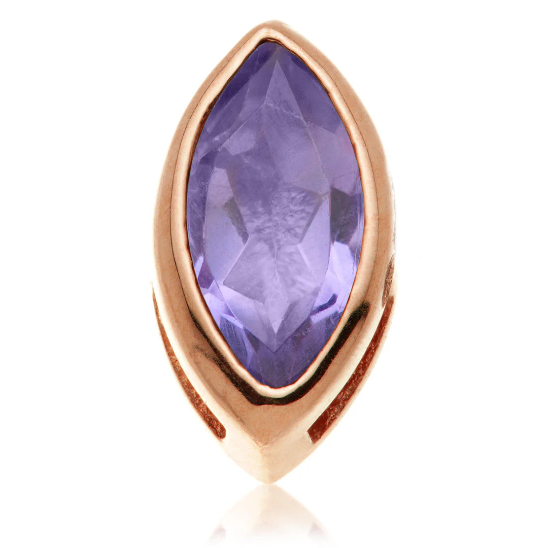TL - 14ct Gold Internal Tanzanite Marquise Attachment - Image 4
