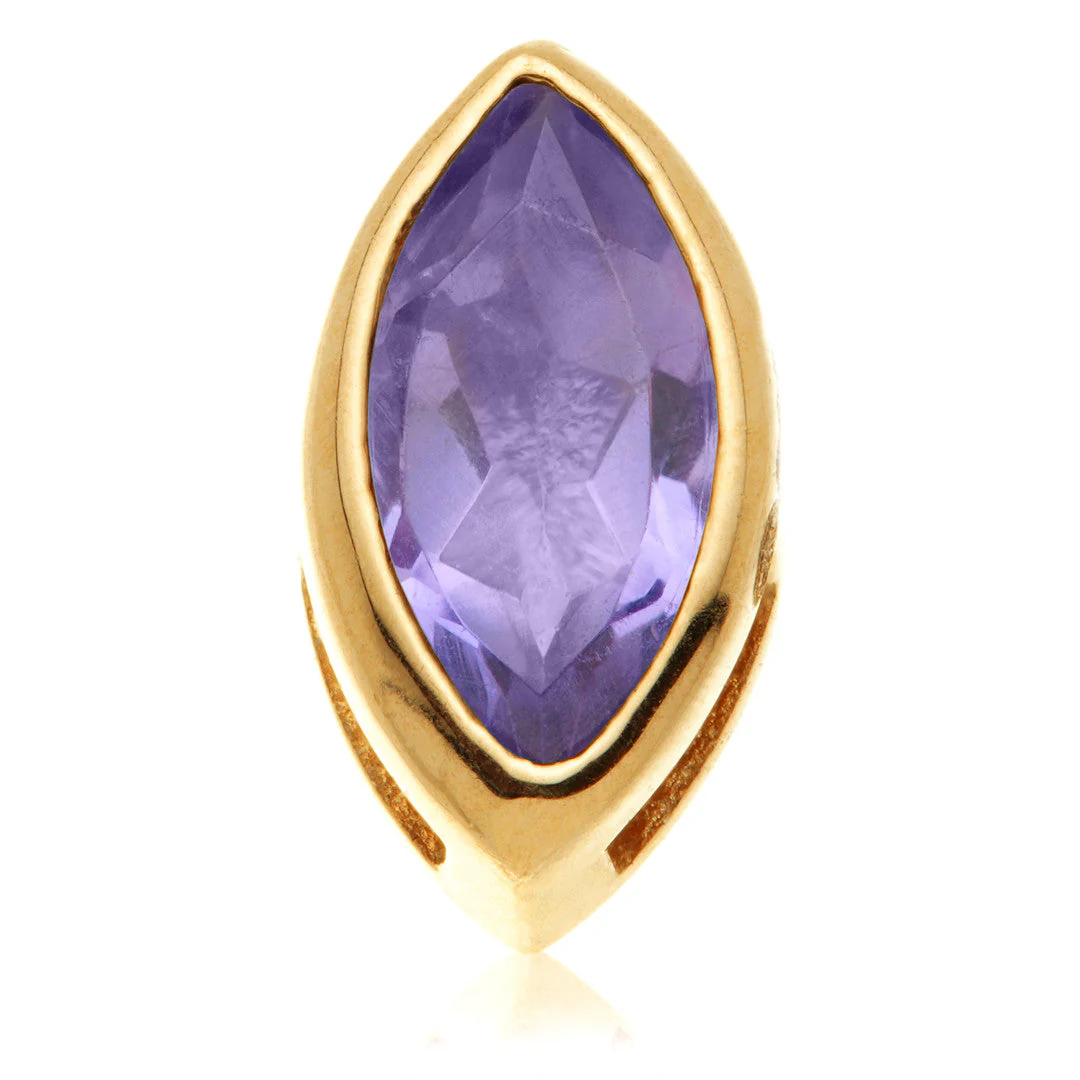 TL - 14ct Gold Internal Tanzanite Marquise Attachment - Image 6