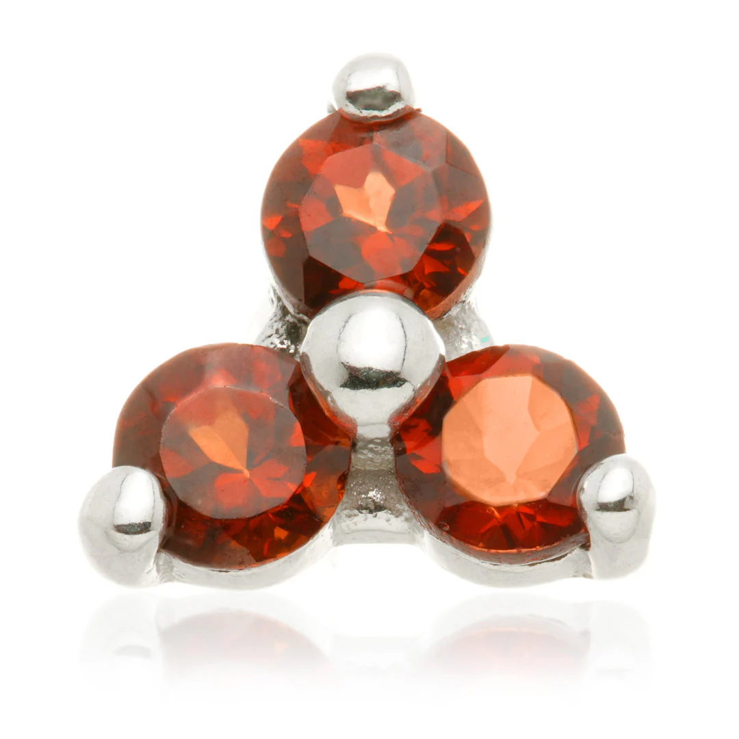 TL - 14ct Gold Internal Trinity Garnet Attachment - Image 2