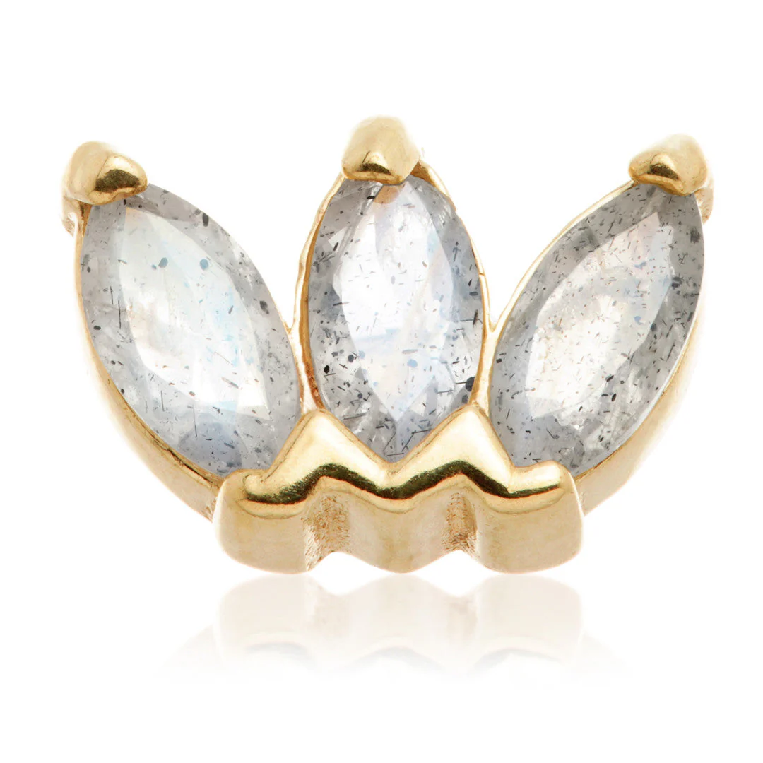 TL - 14ct Gold Internal Triple Marquise Labradorite Attachment - Image 2