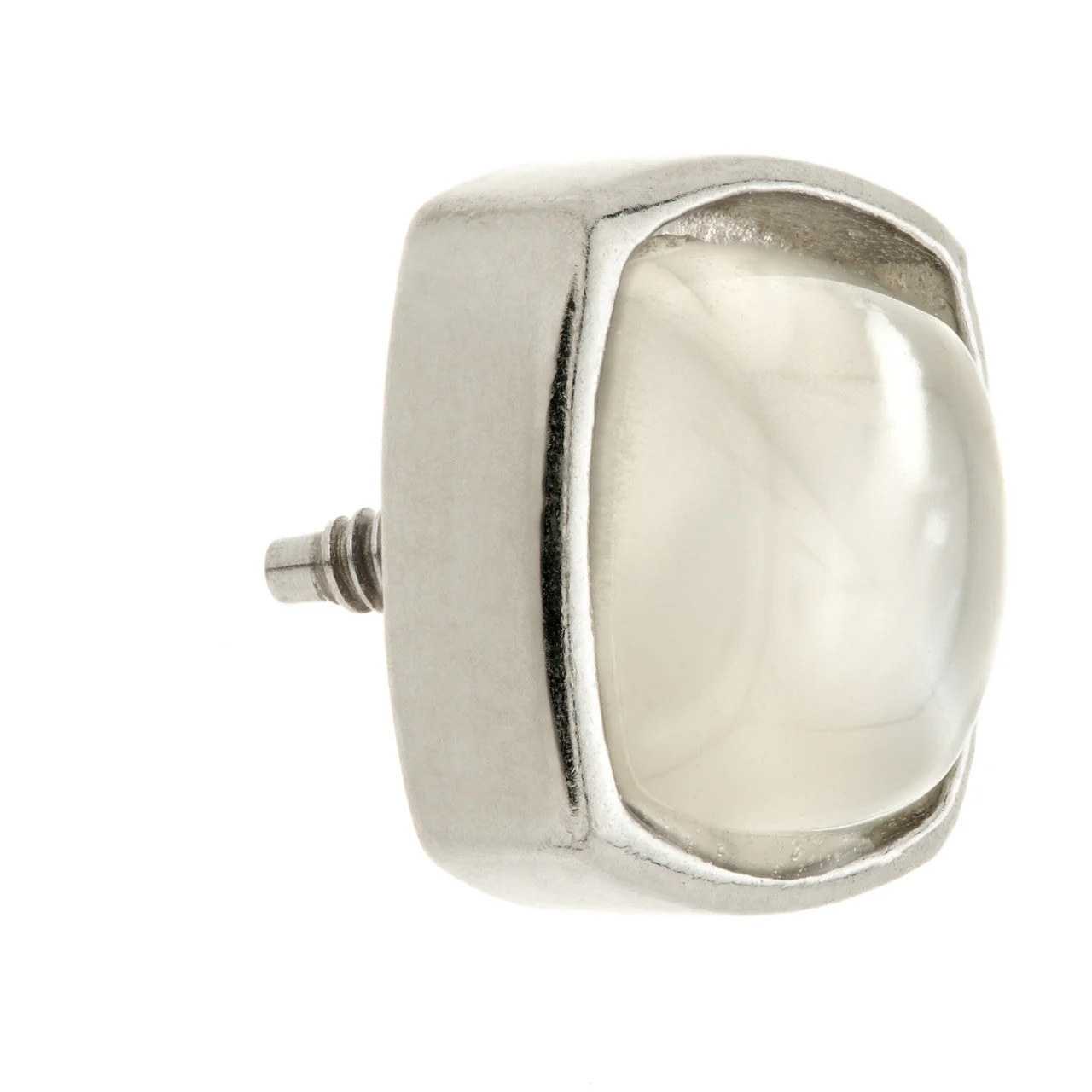 TL - 14ct Gold Internal White Moonstone Cabochon Cushion Attachment - Image 2