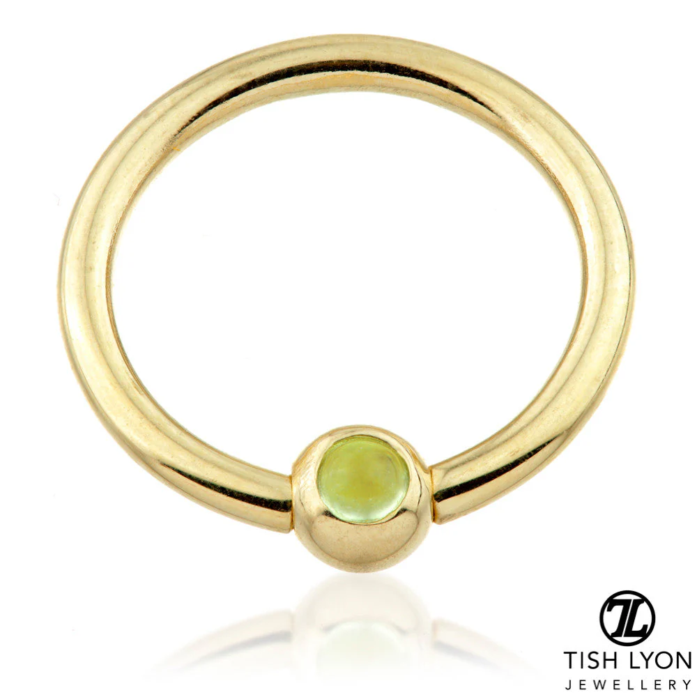 TL - 14ct Gold Peridot BCR - 1.6mm - Image 2