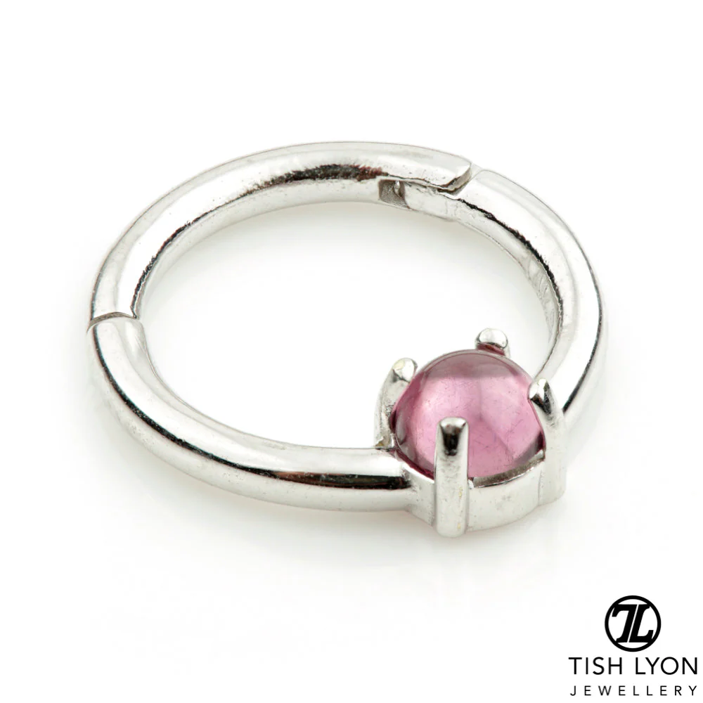 TL - 14ct Gold Rhodolite Prong Set Hinge Ring - Image 2