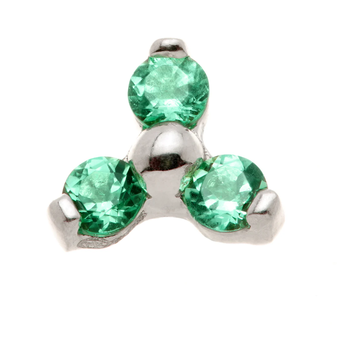 TL - 14ct Gold Semi-Precious Trinity Gem Pin Attachment - Image 3