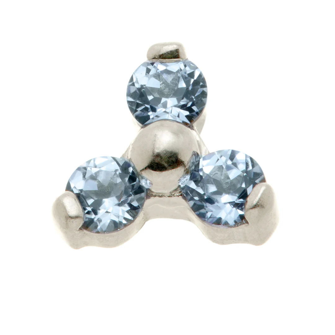TL - 14ct Gold Semi-Precious Trinity Gem Pin Attachment - Image 4