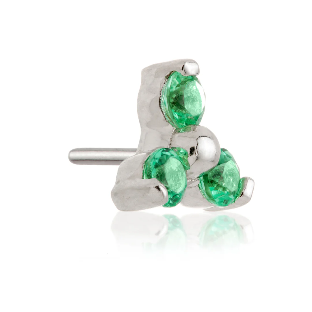 TL - 14ct Gold Semi-Precious Trinity Gem Pin Attachment - Image 7