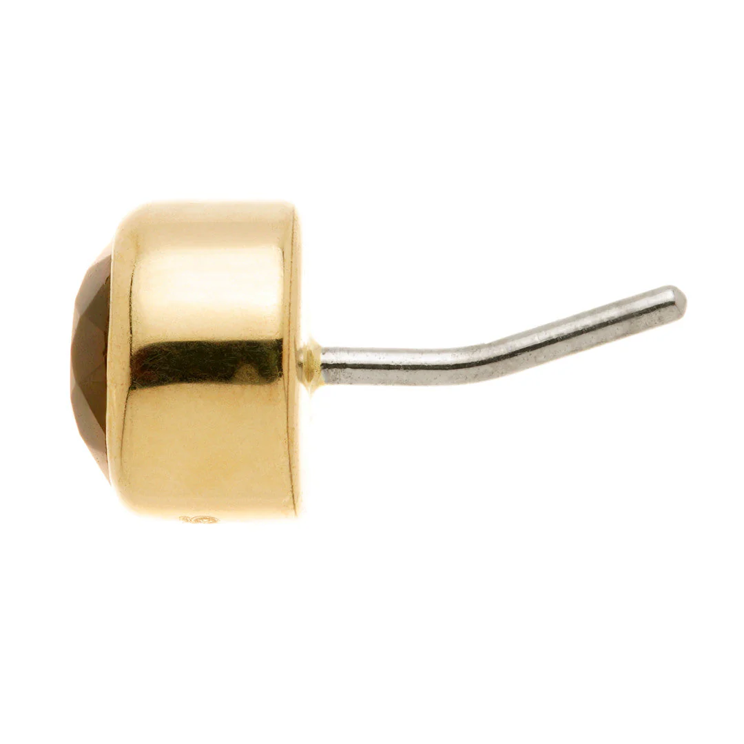 TL - 14ct Gold Smokey Quartz Bezel Pin Attachment - Image 3
