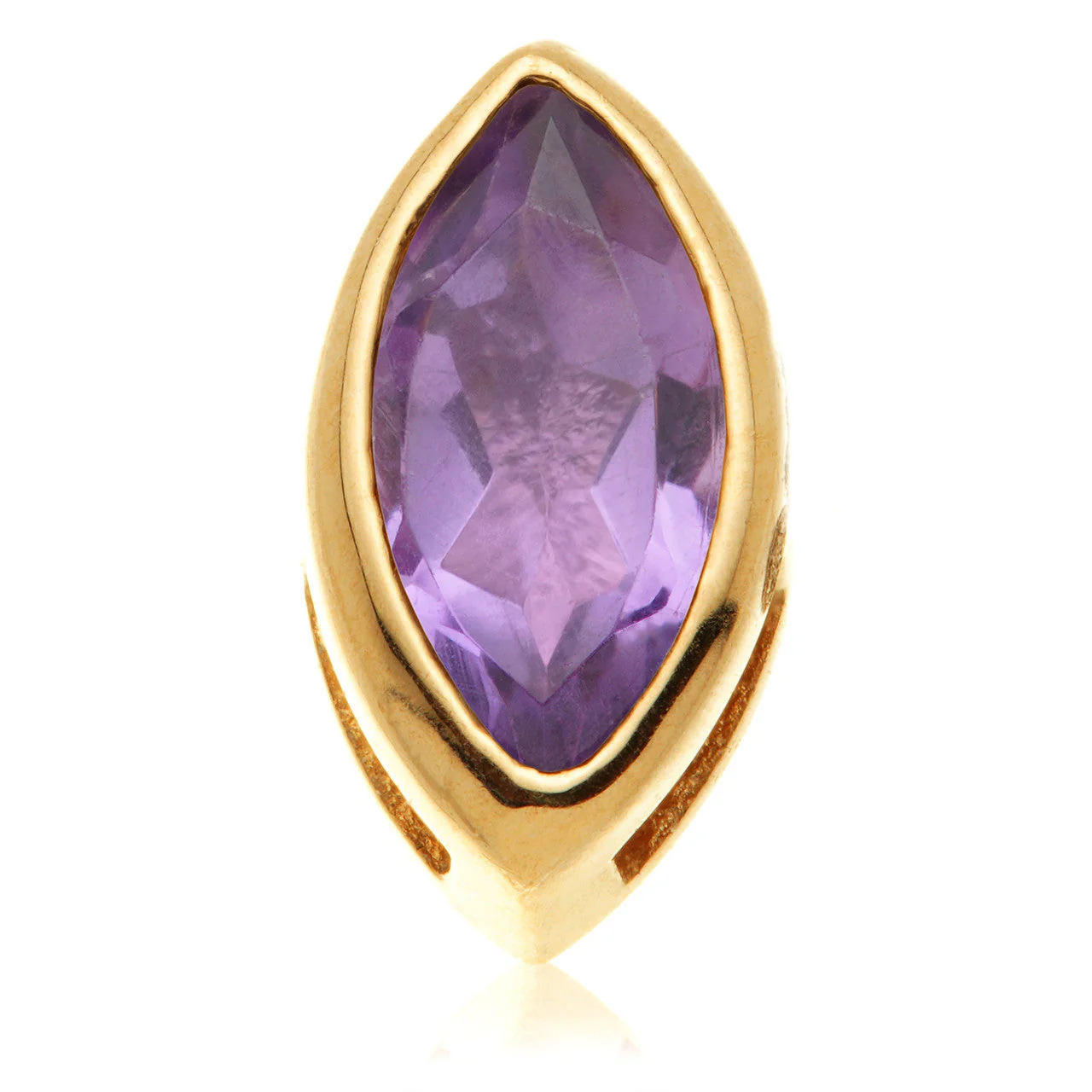 TL - 14ct Gold Threadless Amethyst Marquise Pin Attachment