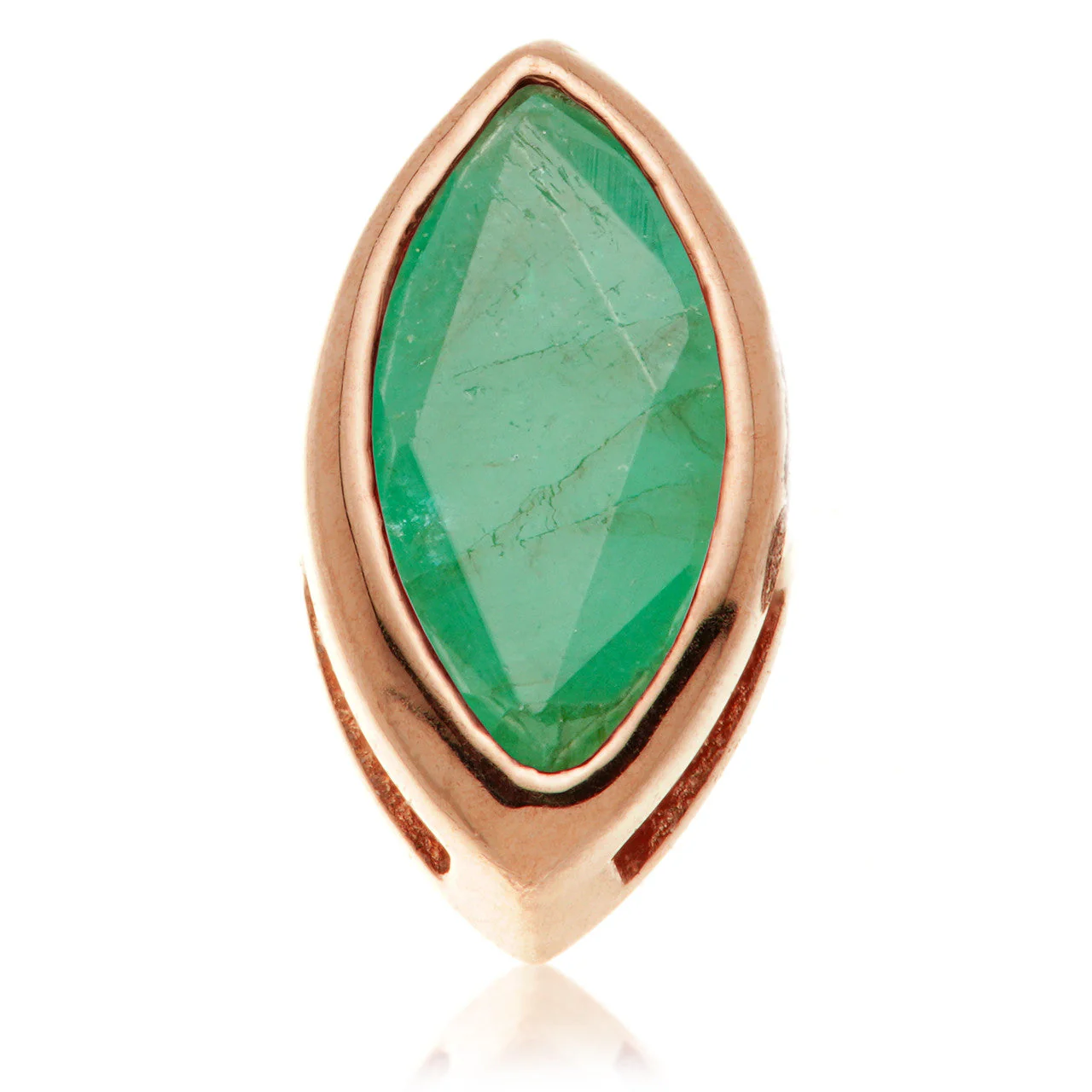 TL - 14ct Gold Threadless Emerald Marquise Pin Attachment - Image 3