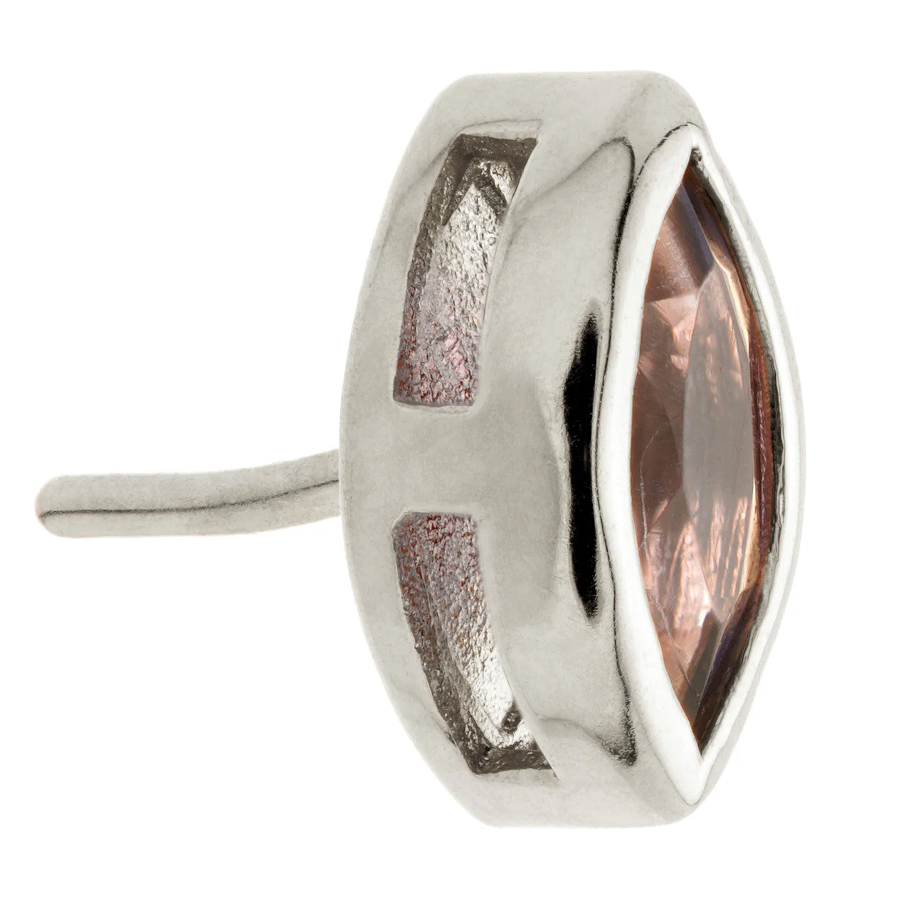 TL - 14ct Gold Threadless Iolite Marquise Pin Attachment - Image 4