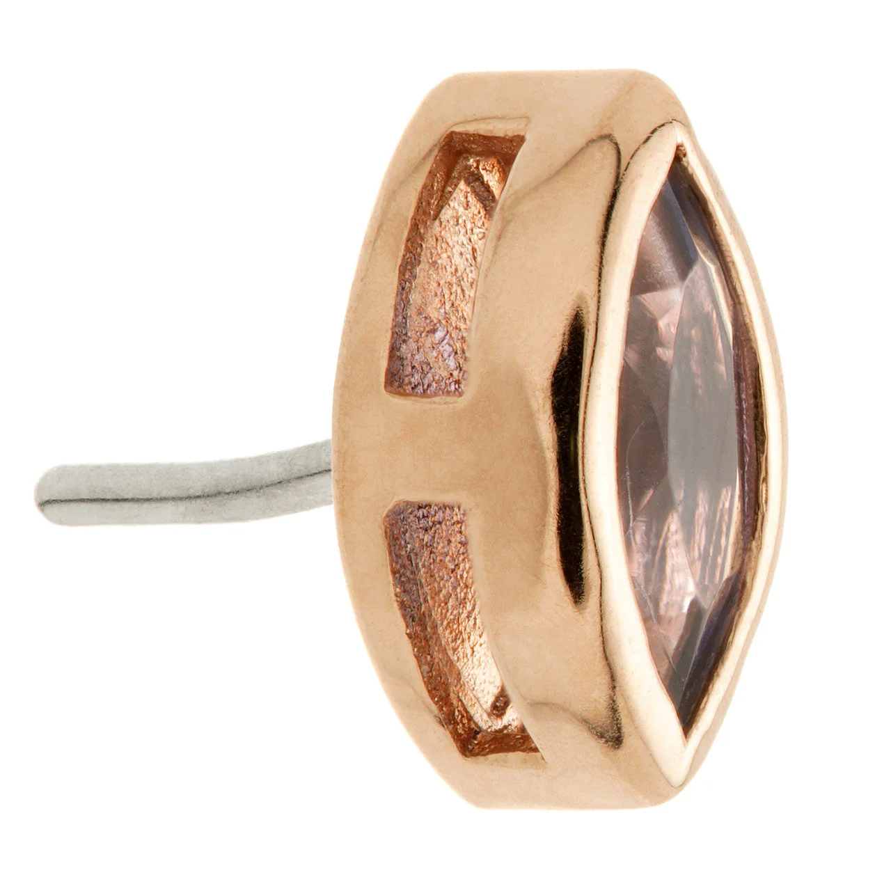 TL - 14ct Gold Threadless Iolite Marquise Pin Attachment - Image 5