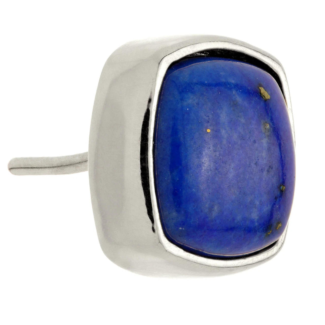 TL - 14ct Gold Threadless Lapis Cabochon Cushion Pin Attachment - Image 4