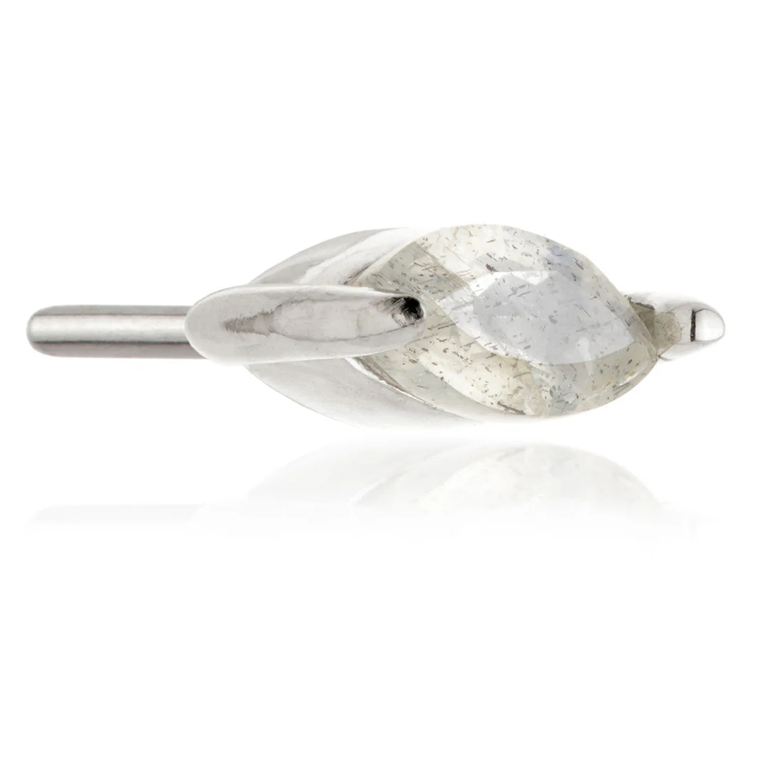 TL - 14ct Gold Threadless Marquise Labradorite Pin Attachment - Image 2