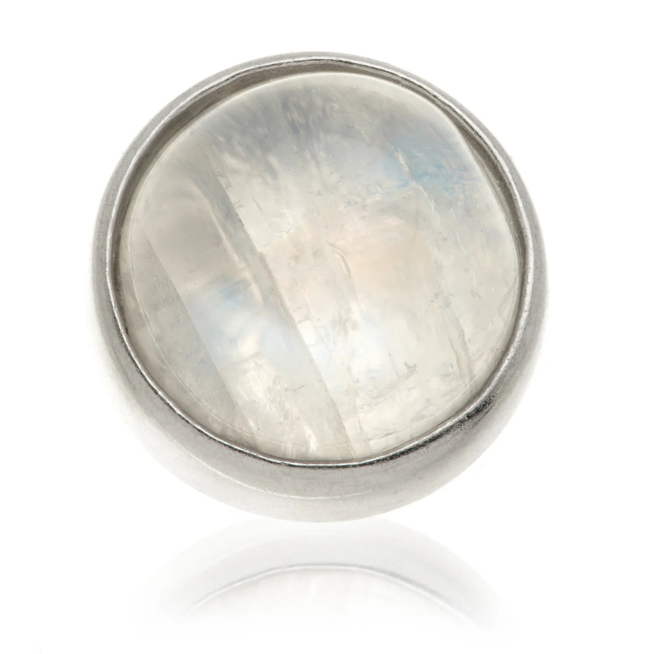 TL - 14ct Gold Threadless Moonstone Cabochon Round Pin Attachment - Image 3
