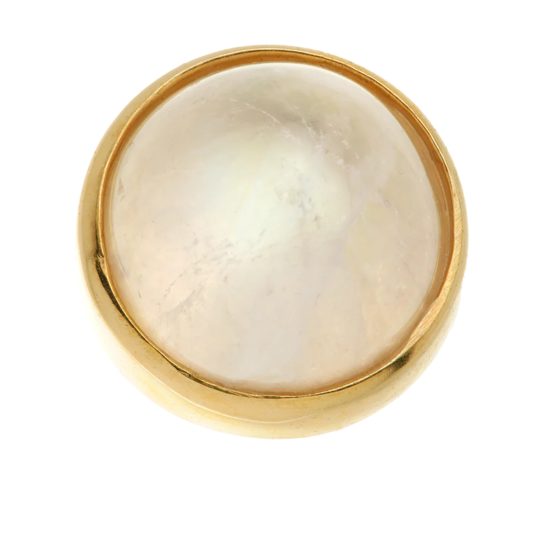 TL - 14ct Gold Threadless Moonstone Cabochon Round Pin Attachment - Image 4