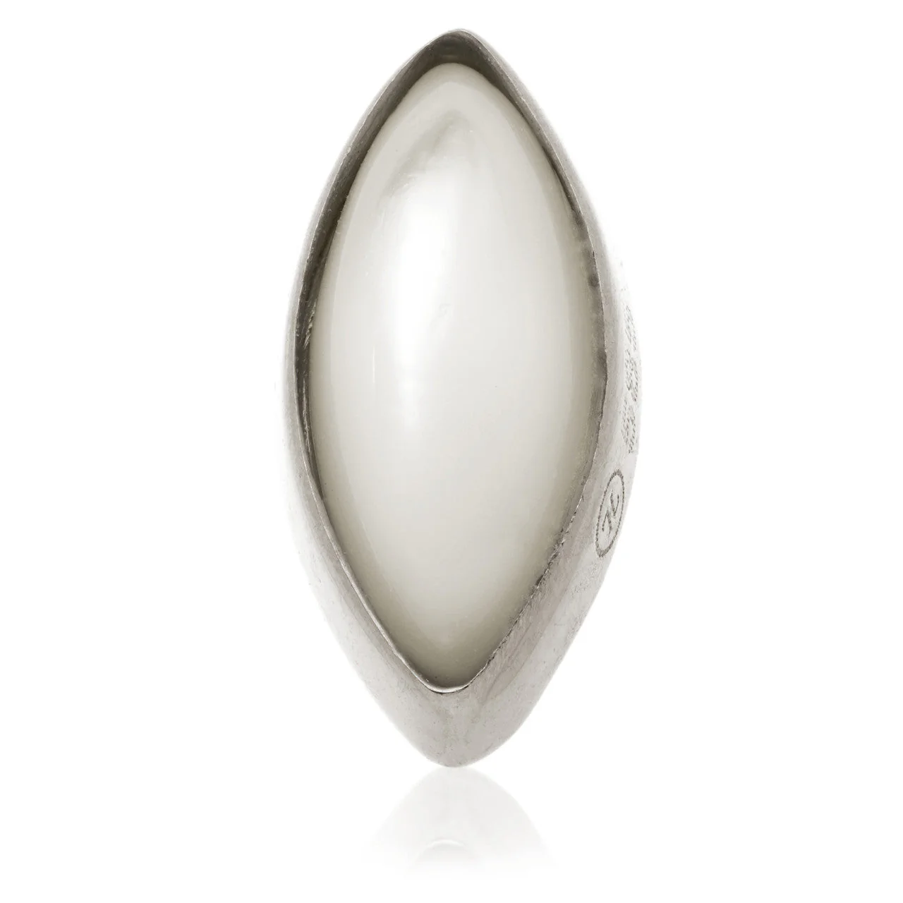 TL - 14ct Gold Threadless Mother of Pearl Cabochon Marquise Pin Attachment - Image 2