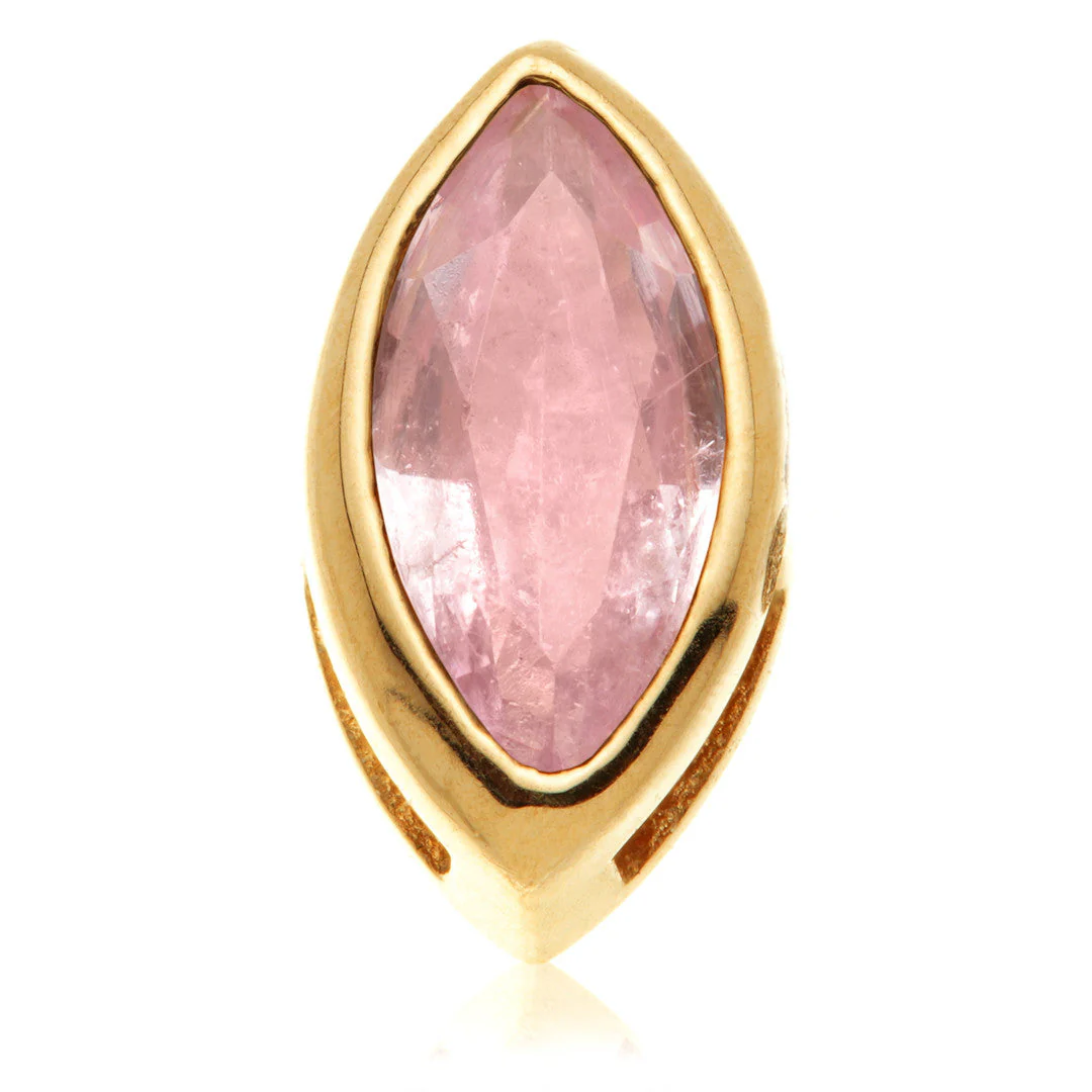 TL - 14ct Gold Threadless Multi Sapphire Marquise Pin Attachment - Image 2