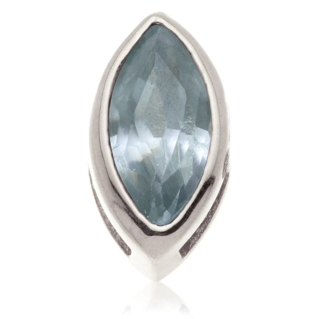 TL - 14ct Gold Threadless Multi Sapphire Marquise Pin Attachment - Image 5