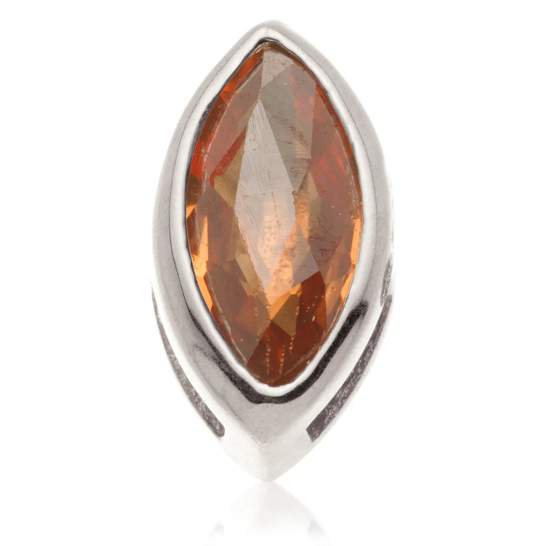 TL - 14ct Gold Threadless Multi Sapphire Marquise Pin Attachment - Image 6