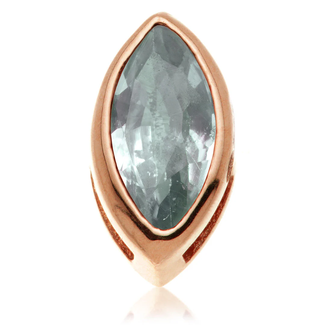 TL - 14ct Gold Threadless Multi Sapphire Marquise Pin Attachment - Image 7