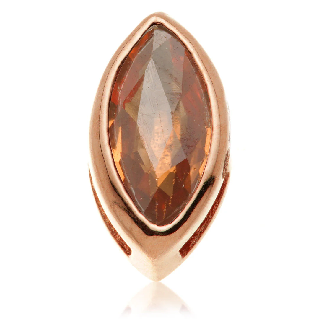 TL - 14ct Gold Threadless Multi Sapphire Marquise Pin Attachment - Image 8