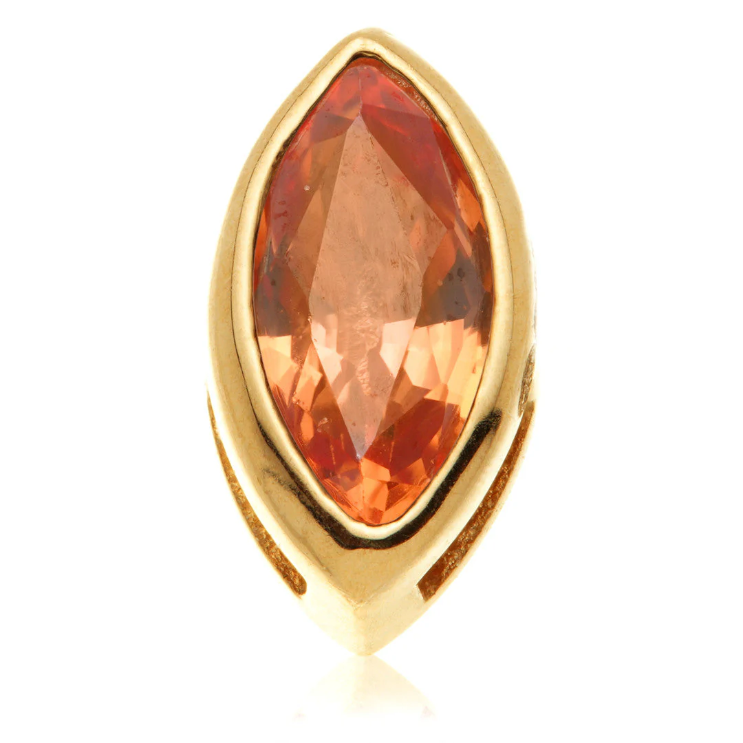 TL - 14ct Gold Threadless Multi Tourmaline Marquise Pin Attachment - Image 2