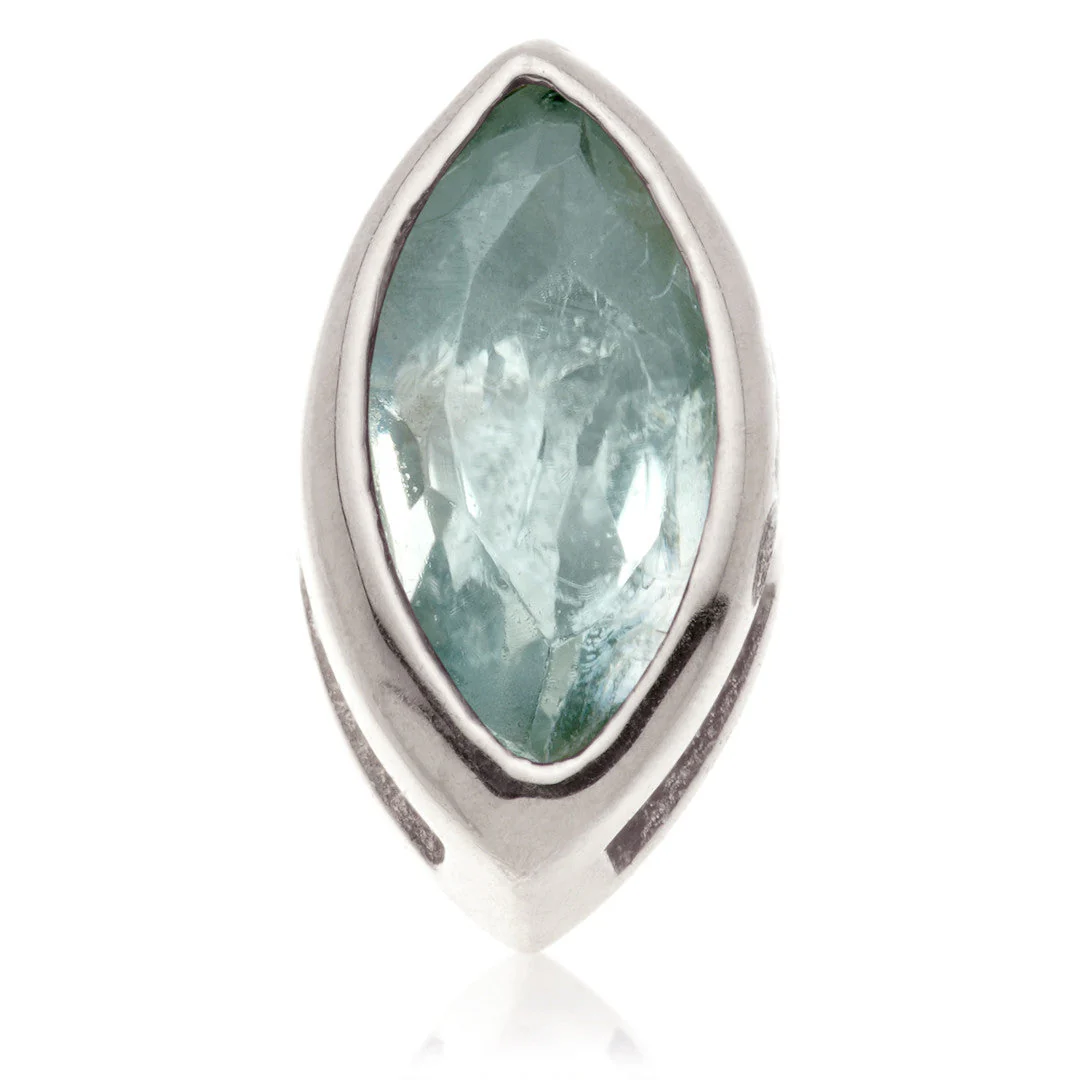 TL - 14ct Gold Threadless Multi Tourmaline Marquise Pin Attachment - Image 5