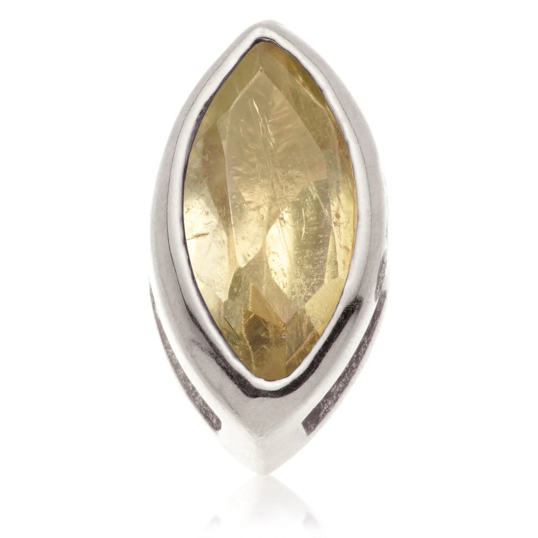 TL - 14ct Gold Threadless Multi Tourmaline Marquise Pin Attachment - Image 6