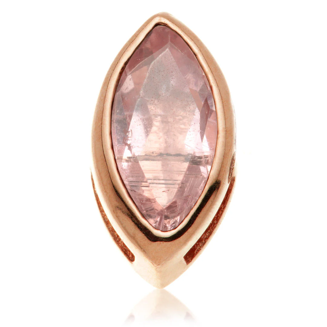 TL - 14ct Gold Threadless Multi Tourmaline Marquise Pin Attachment - Image 7