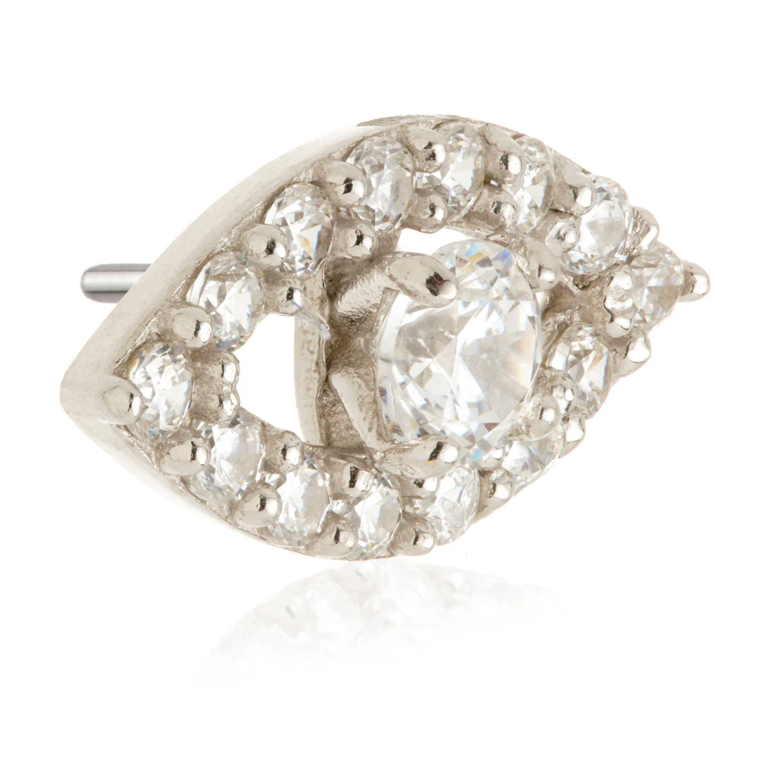 TL - 14ct Gold Threadless Pave Set Eye Attachment - Image 3