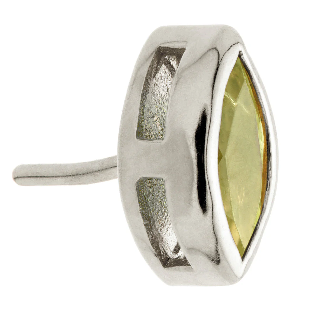 TL - 14ct Gold Threadless Peridot Marquise Pin Attachment - Image 2