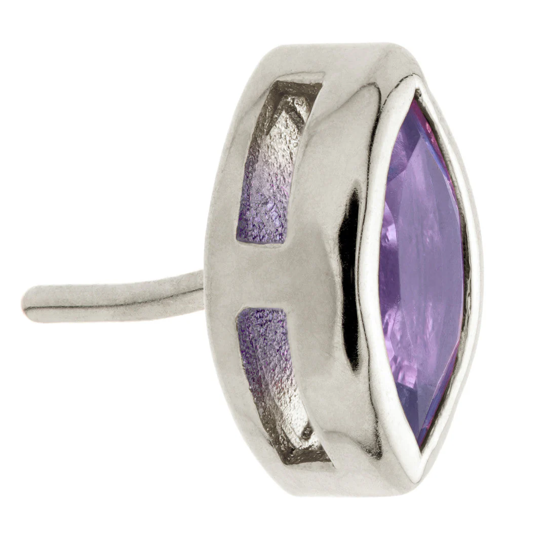 TL - 14ct Gold Threadless Tanzanite Marquise Pin Attachment - Image 5