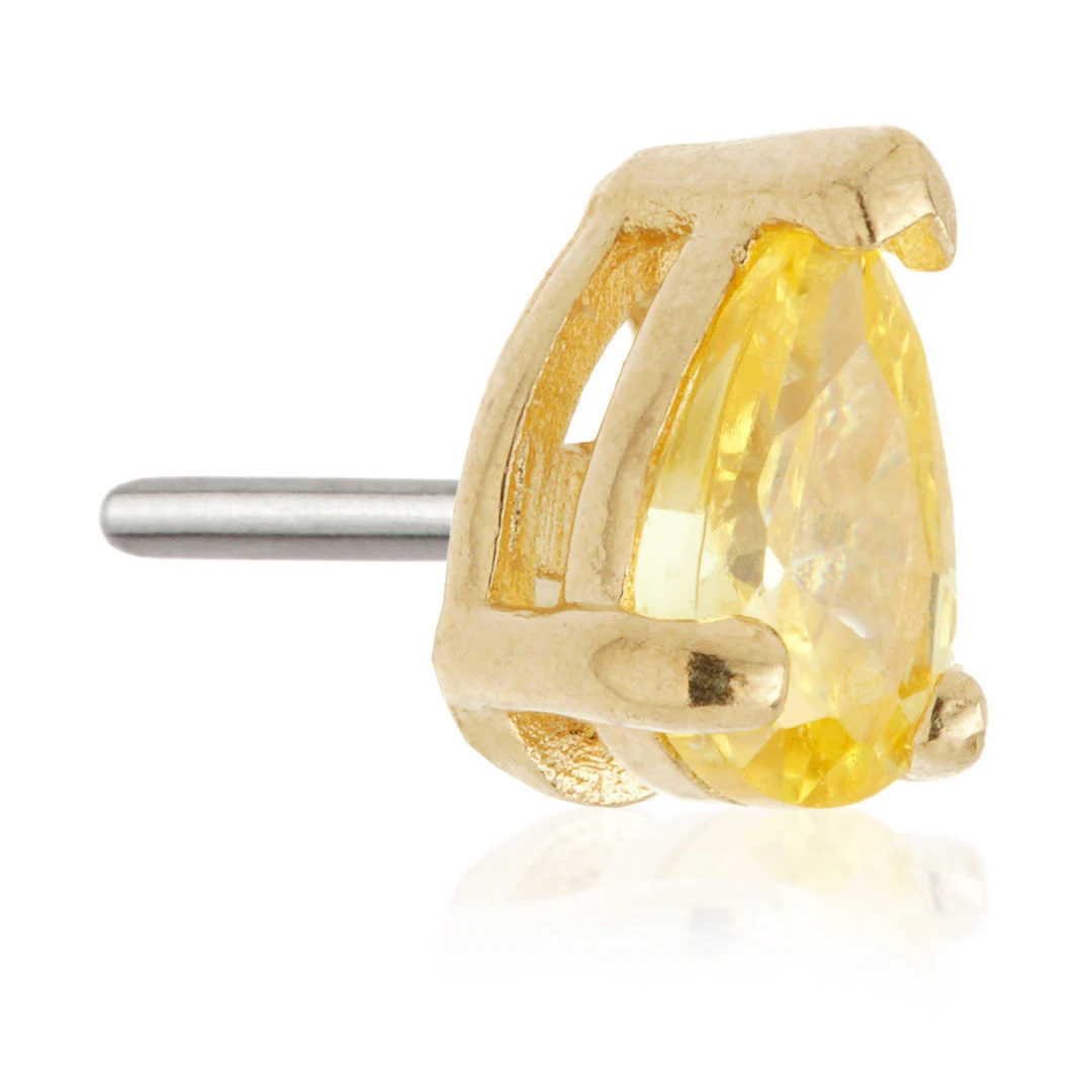 TL - 14ct Gold Threadless Teardrop Gem Pin Attachment - Image 12