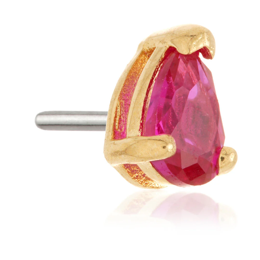 TL - 14ct Gold Threadless Teardrop Gem Pin Attachment - Image 19