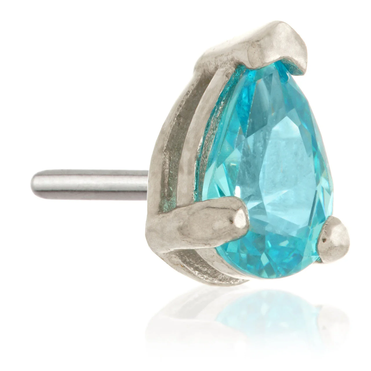 TL - 14ct Gold Threadless Teardrop Gem Pin Attachment - Image 5