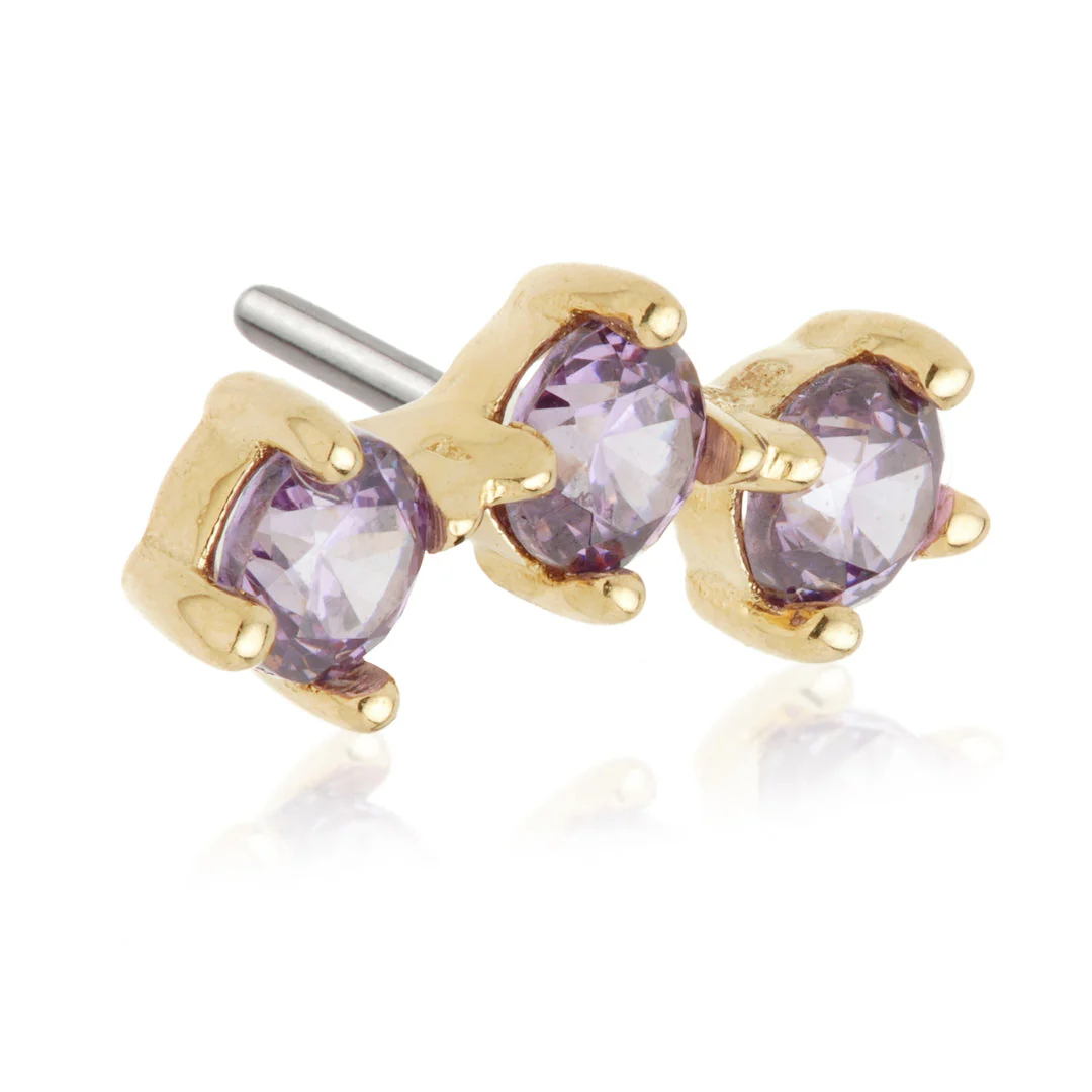 TL - 14ct Gold Triple Gem Pin Attachment - Image 12