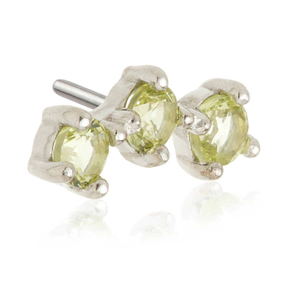 TL - 14ct Gold Triple Gem Pin Attachment - Image 14