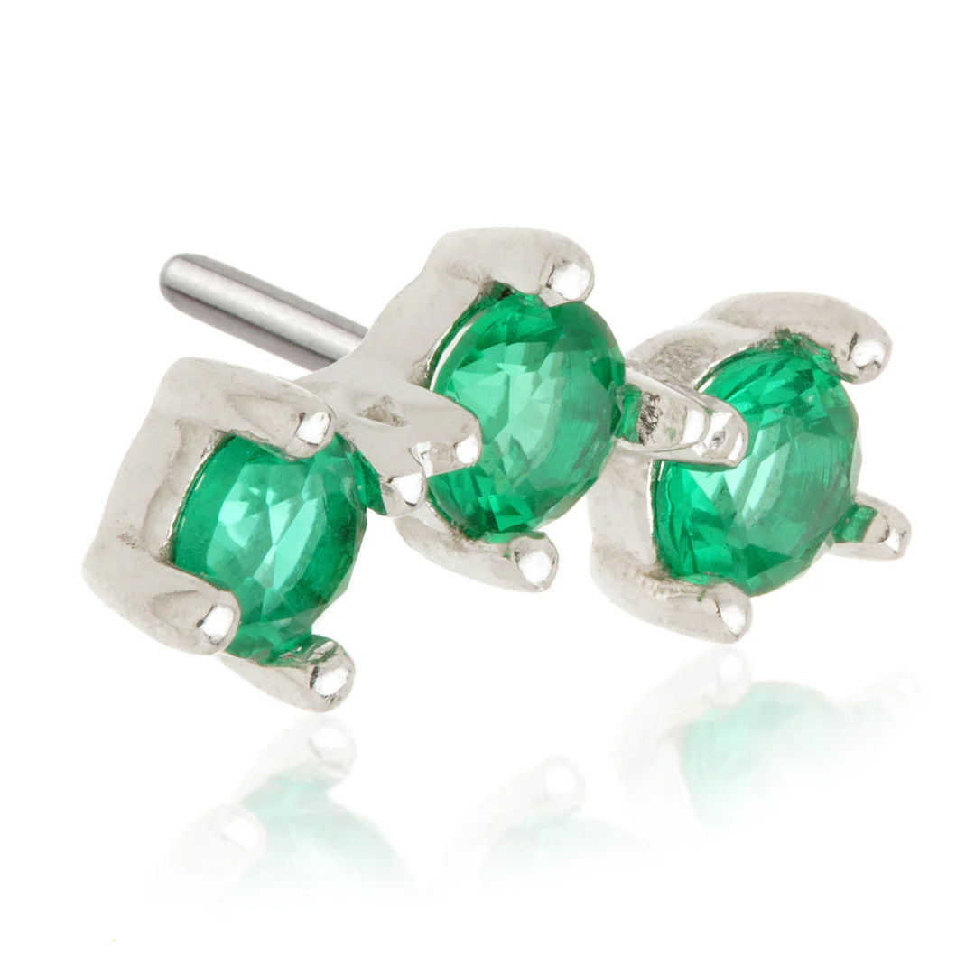 TL - 14ct Gold Triple Gem Pin Attachment - Image 18