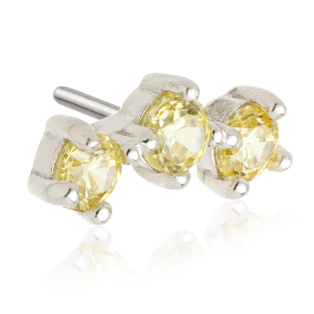 TL - 14ct Gold Triple Gem Pin Attachment - Image 19