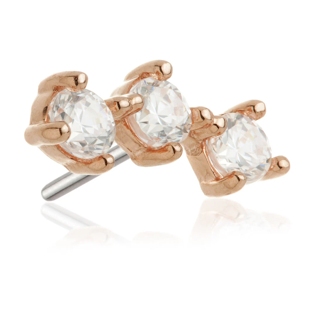 TL - 14ct Gold Triple Gem Pin Attachment - Image 23