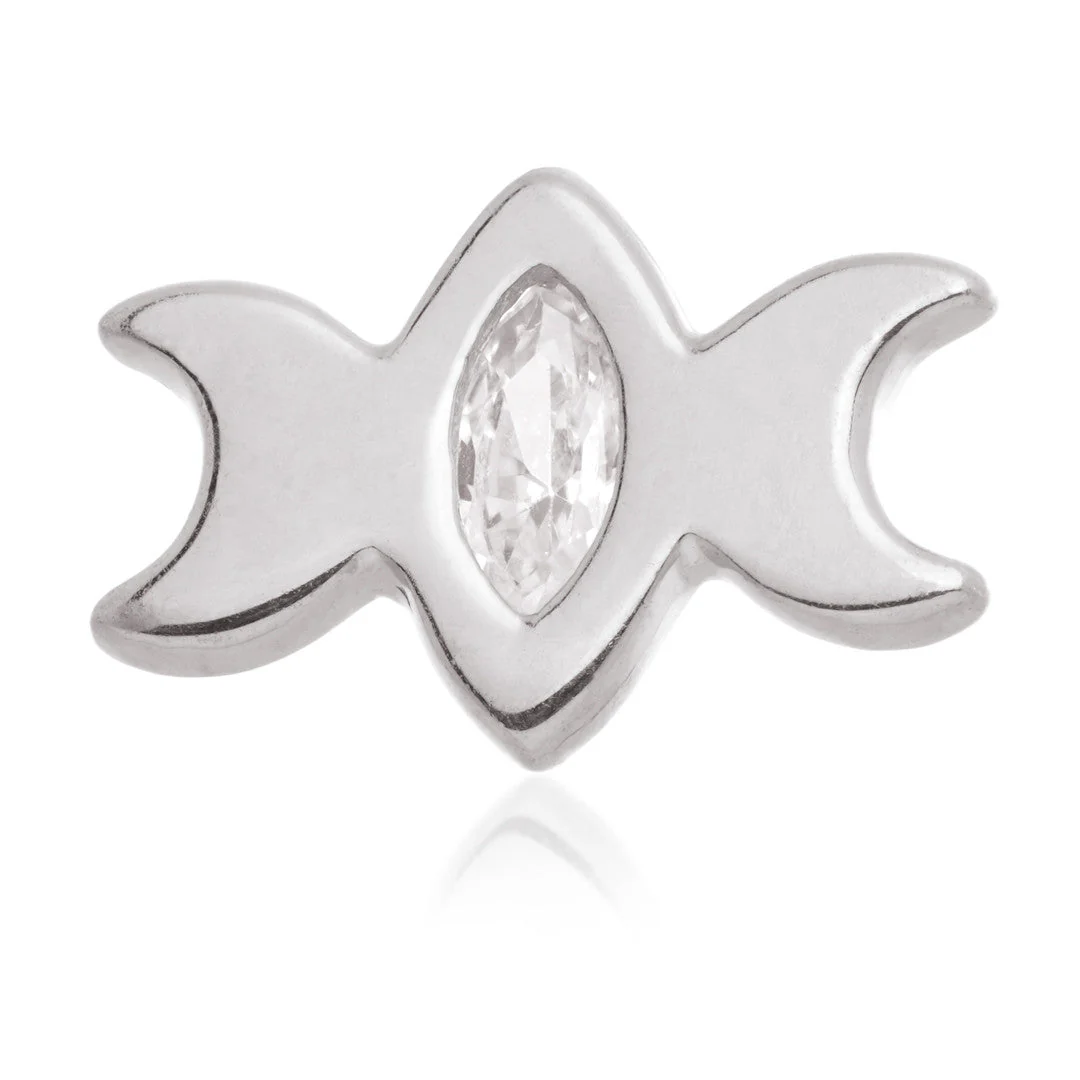 TL- 14ct Internal Double Crescent Moon Jewelled Attachment