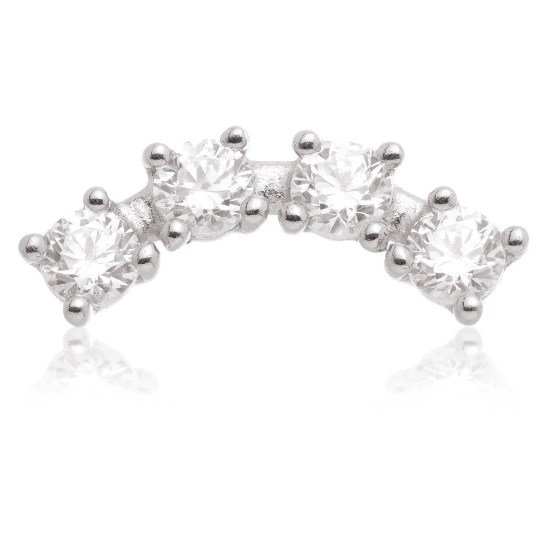 TL - 14ct Internal Gold Jewelled Prong Crescent Attachment - Image 2