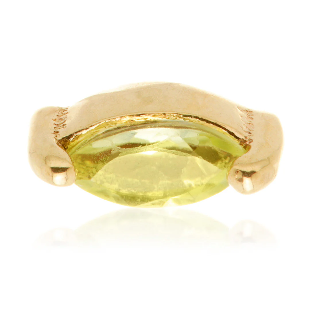 TL - 14ct Internal Gold Marquise Peridot Attachment - Image 2