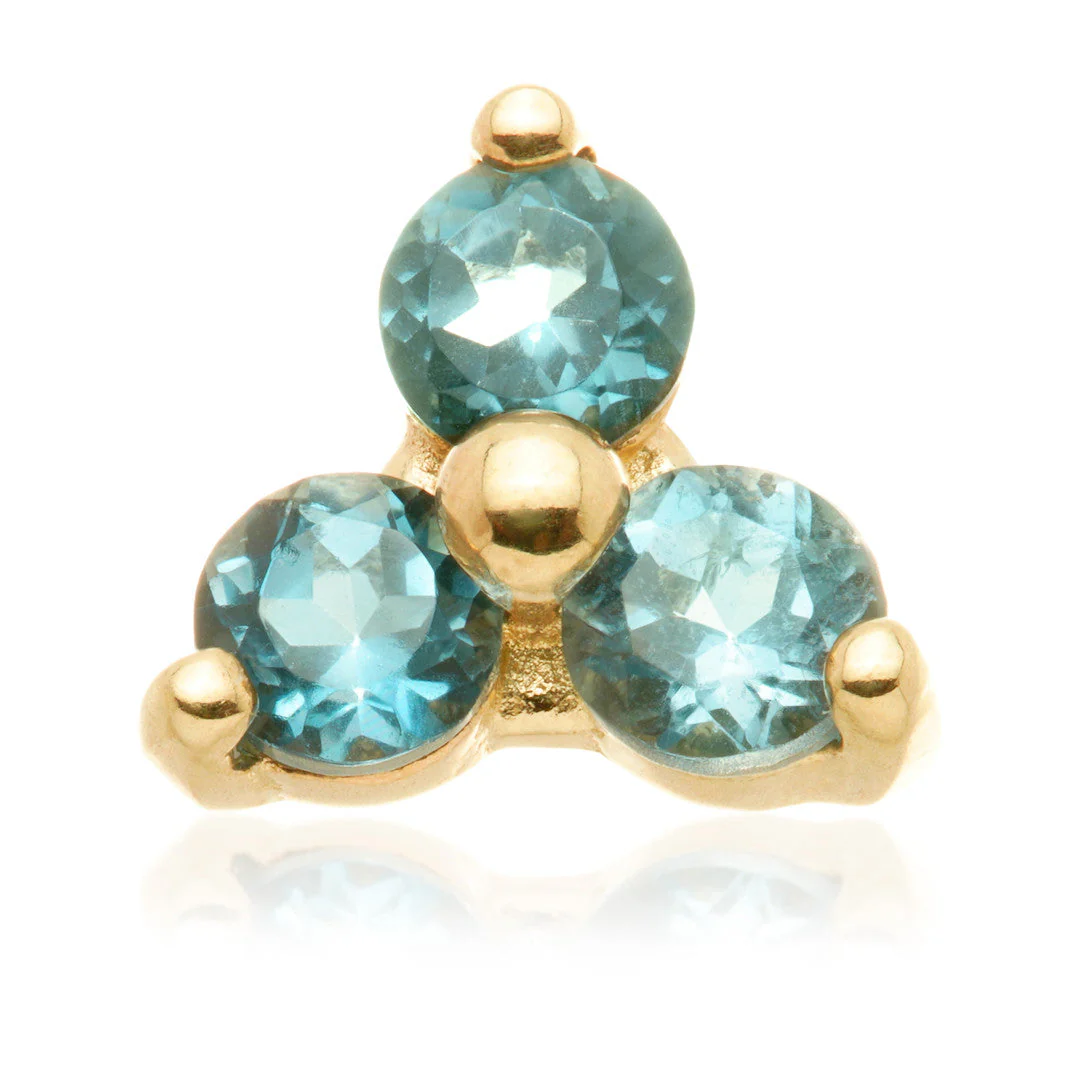TL - 14ct Internal Gold Trinity London Blue Topaz Attachment - Image 2