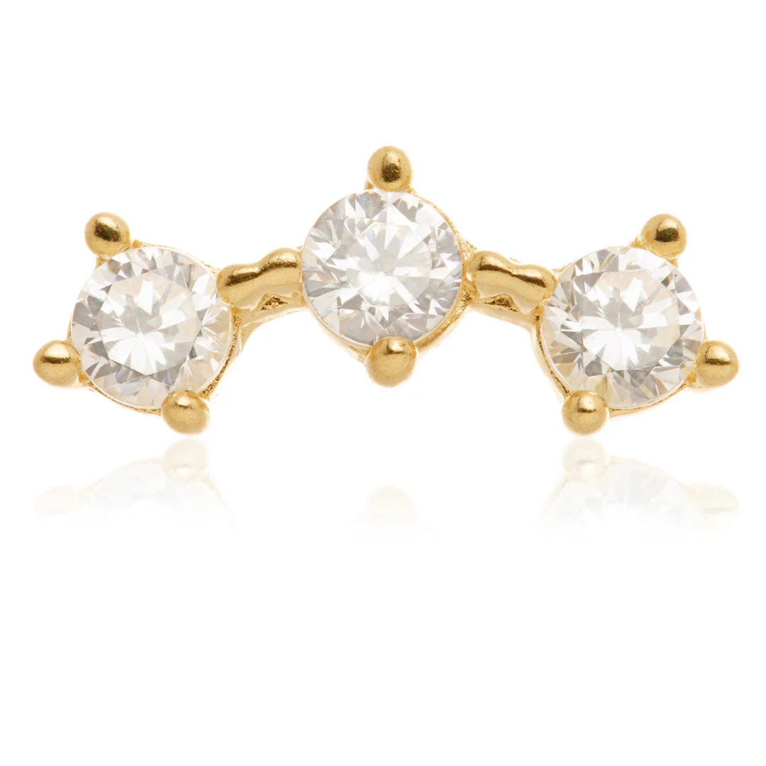 TL - 14ct Internal Gold Triple Gem Attachment - Image 2