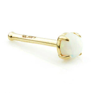 TL - 14ct Opal Gem Straight Nose Stud - Image 2