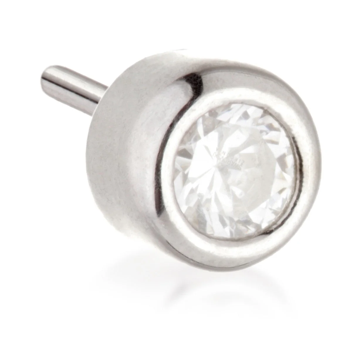 TL - 14ct Threadless Gold Bezel Set Gem Pin Attachment - Image 2