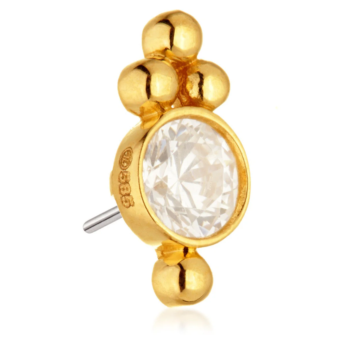 TL - 14ct Threadless Gold Caeli Cluster Pin Attachment - Image 2