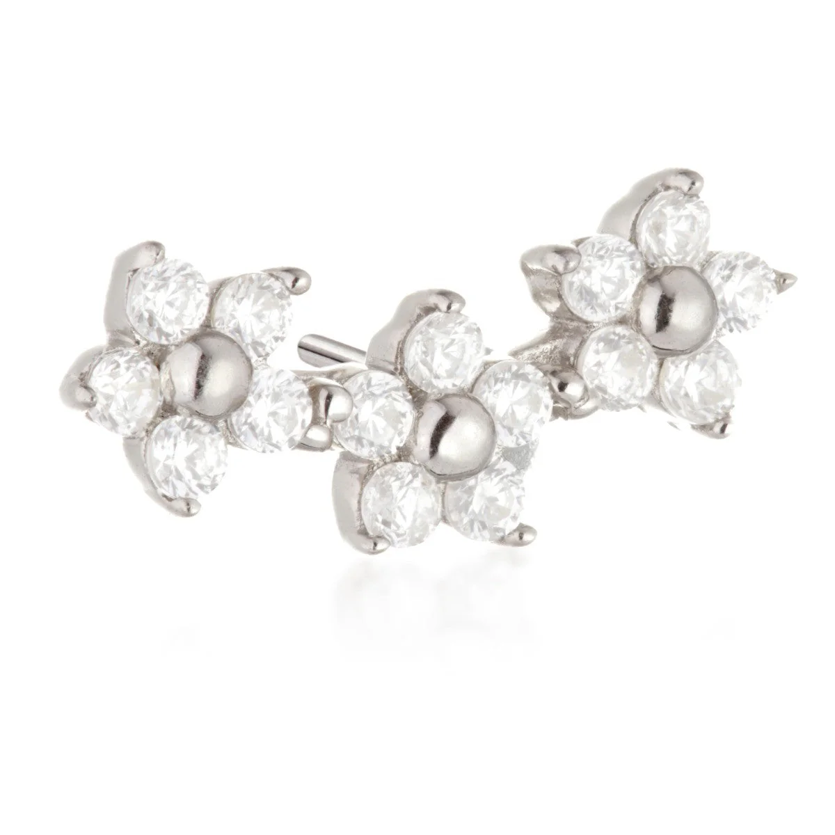 TL - 14ct Threadless Gold Flower Crescent Pin Attachment - Image 2