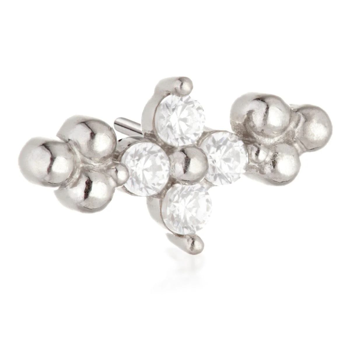 TL - 14ct Threadless Gold Gem and Ball Cluster Pin Attachment - Image 2